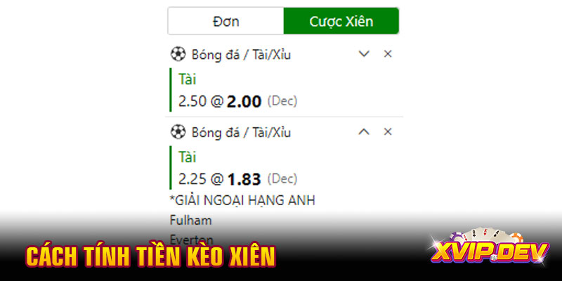 Cách tính tiền kèo xiên đọc là biết